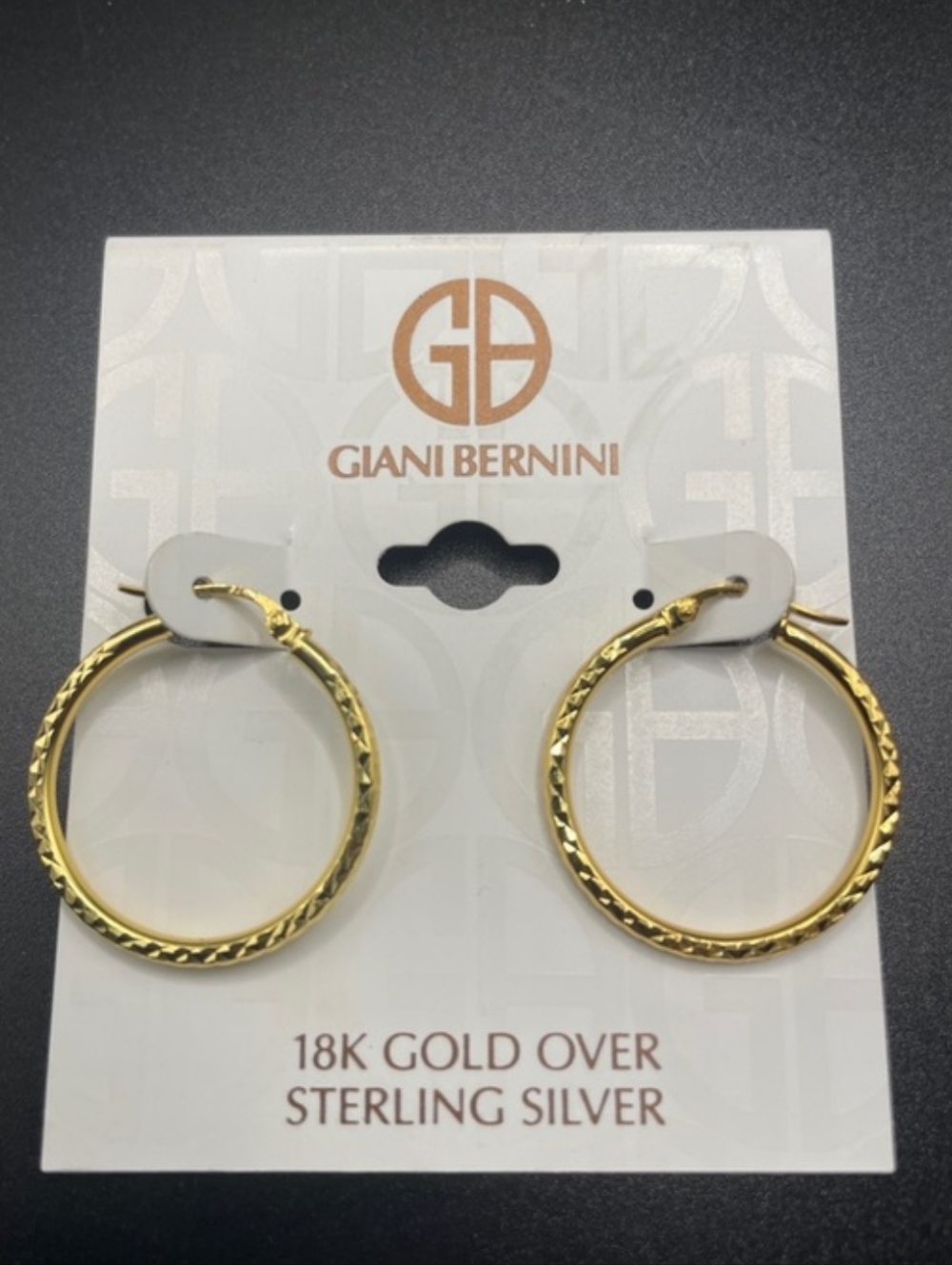 Giani Bernini Gold Textured Hoop Earrings